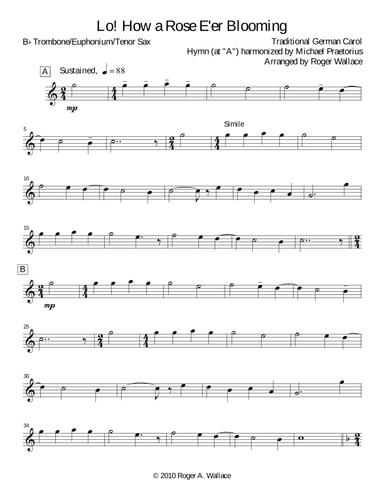 Lo! How a Rose E'er Blooming (arr. Roger Wallace)