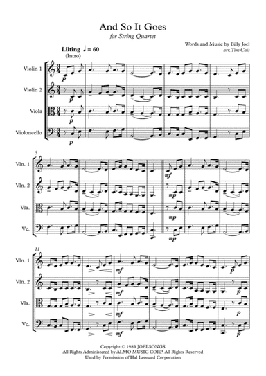 And So It Goes (arr. Tim Cais)