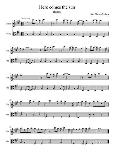 Here Comes The Sun (arr. Marina Molaro)