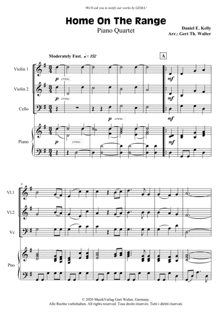 Home On The Range (arr. Gert Th. Walter)