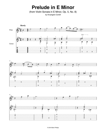 Prelude in E Minor (from Violin Sonata in E Minor, Op. 5, No. 8) (arr. Mark Phillips)
