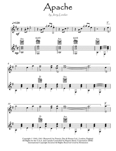 Apache (arr. PianoSheetNow)