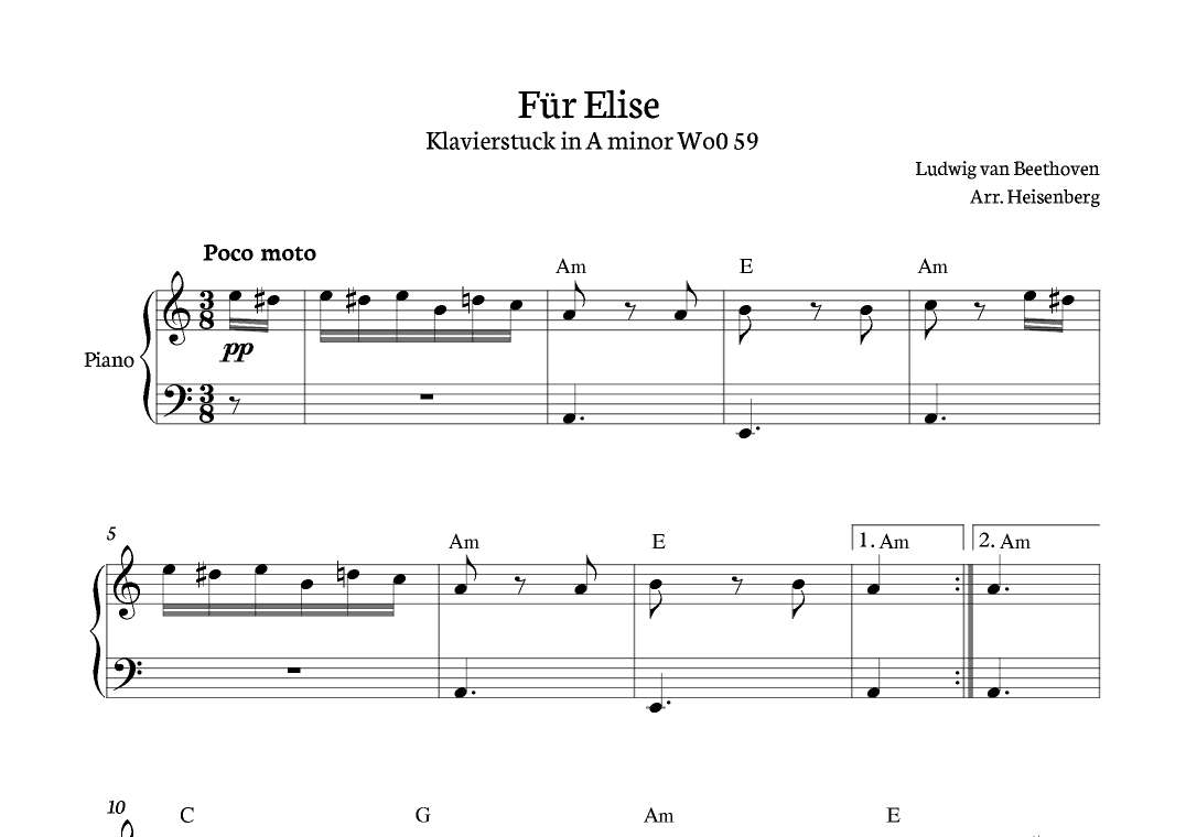 Für Elise (arr. Heisenberg)