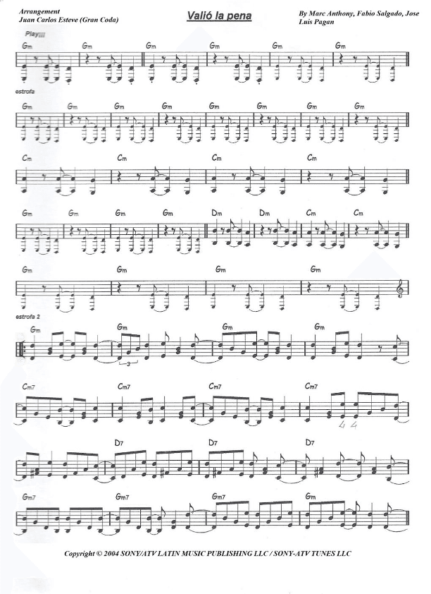 Valio La Pena (arr. juan carlos esteve / Gran Coda)