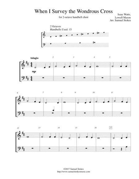 When I Survey the Wondrous Cross - for 2-octave handbell choir (arr. Samuel Stokes)