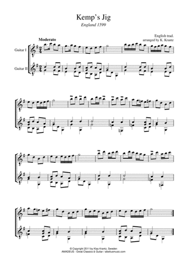 Kemp's Jig and Spilt Whiskey (Suo-gan) for guitar duo (arr. K. Krantz)