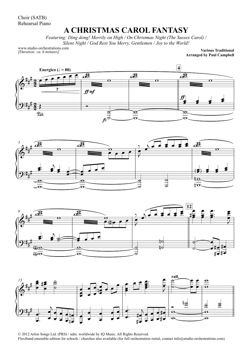 A Christmas Carol Fantasy (arr. Paul Campbell / Studio Orchestrations)