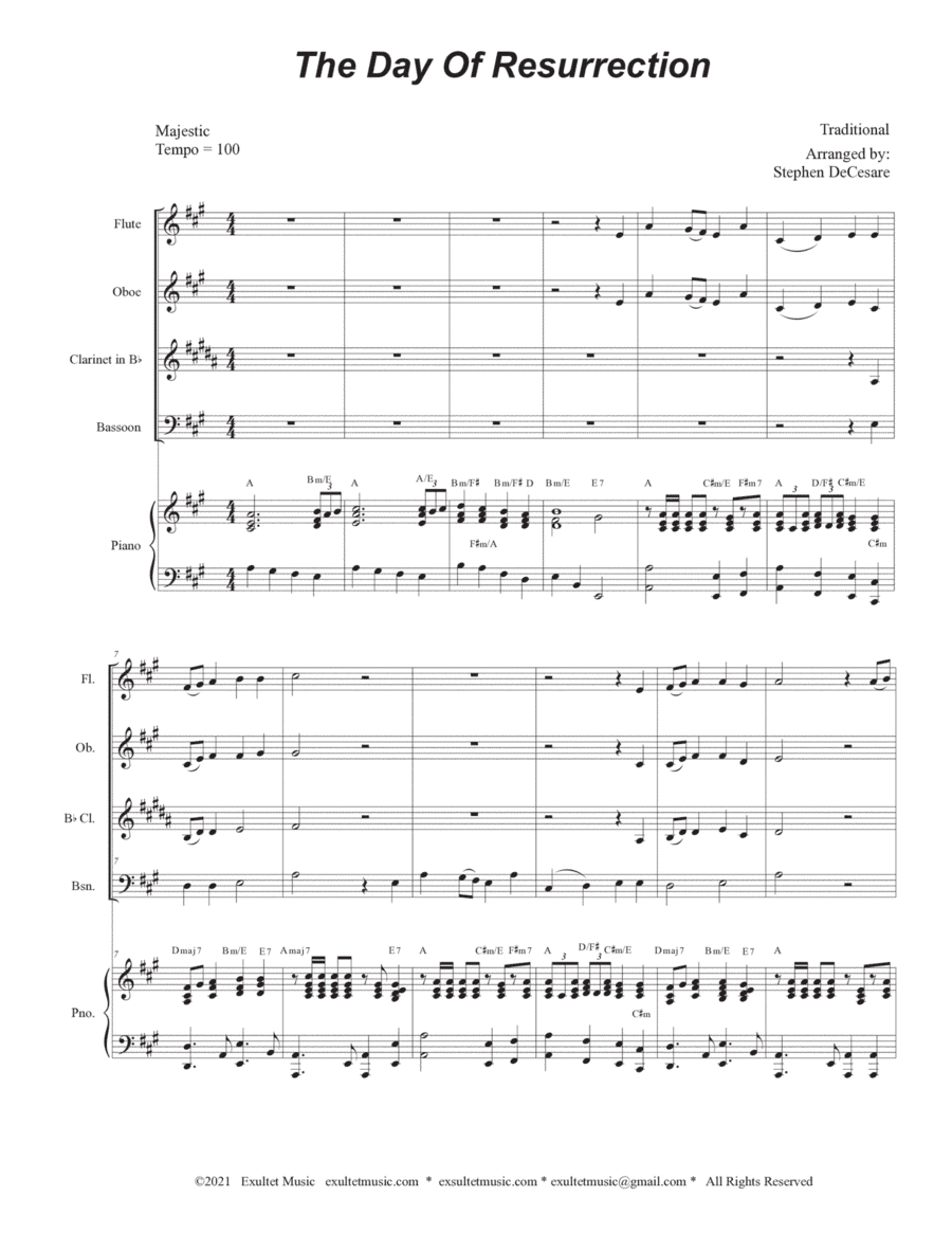 The Day Of Resurrection (Woodwind Quartet and Piano) (arr. Stephen DeCesare)