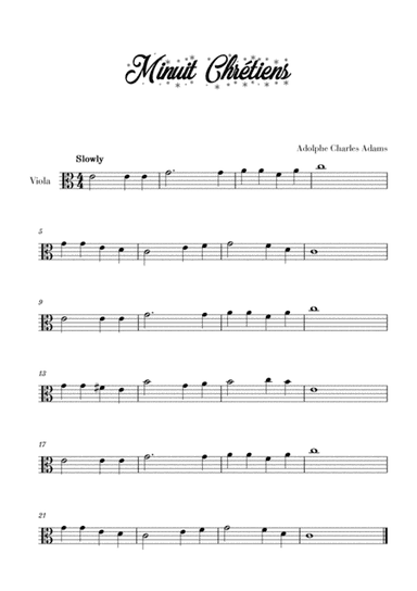 Minuit, Chrétiens (for Viola) (arr. Cadenza Editions)