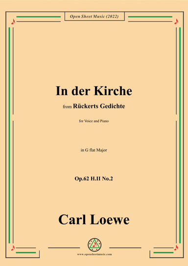 Loewe-In der Kirche,Op.62 H.II No.2,in G flat Major (arr. OSM Press)