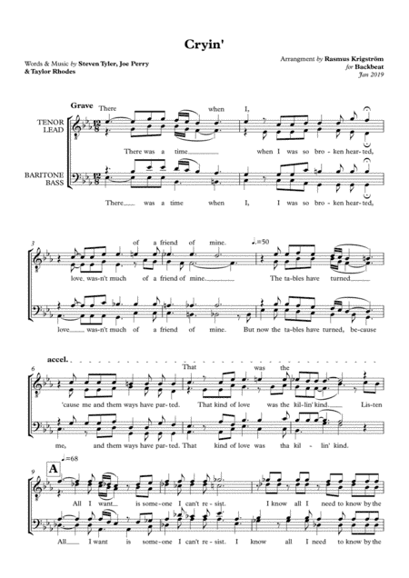 Cryin' (arr. Rasmus Krigström)
