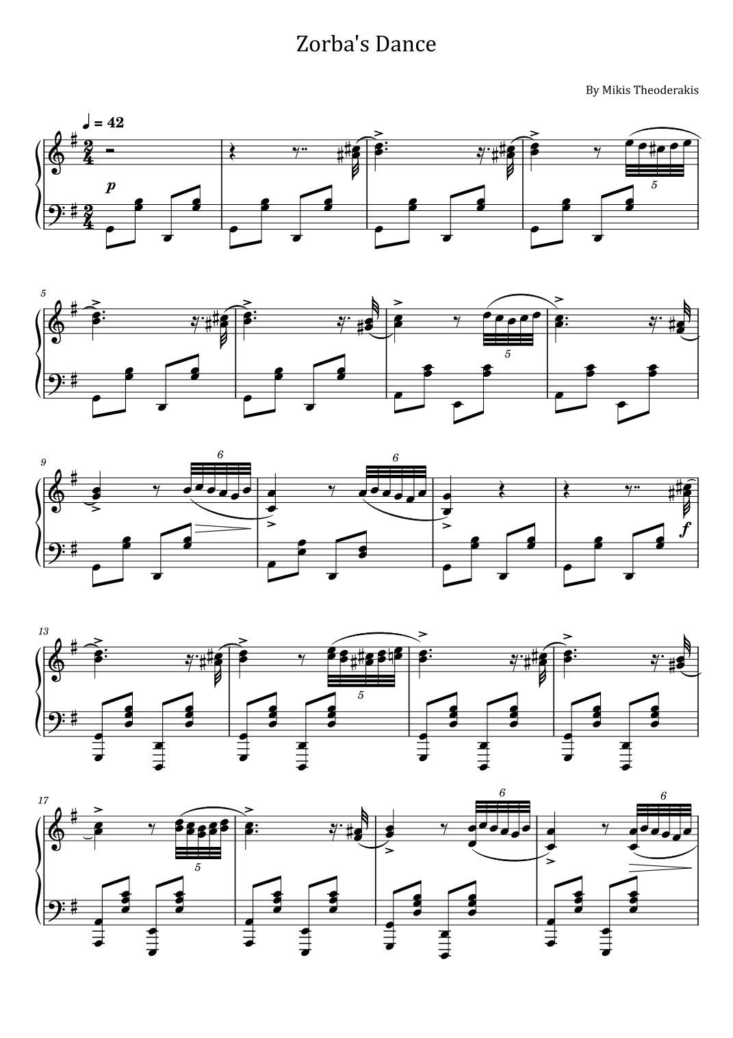 Zorbas Dance (arr. poon)