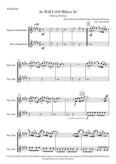 So Will I (100 Billion X) (arr. Fabio Britto)