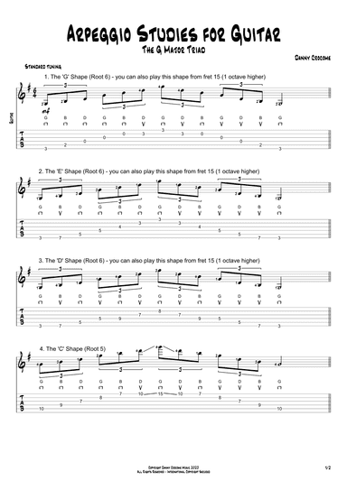 Arpeggio Studies for Guitar - The G Major Triad