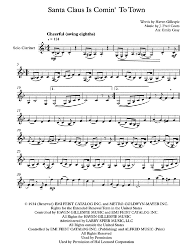 Santa Claus Is Comin' To Town (arr. Emily Gray)