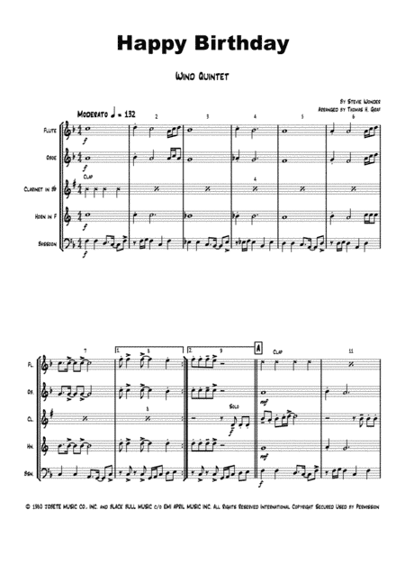 Happy Birthday (arr. Thomas Graf)