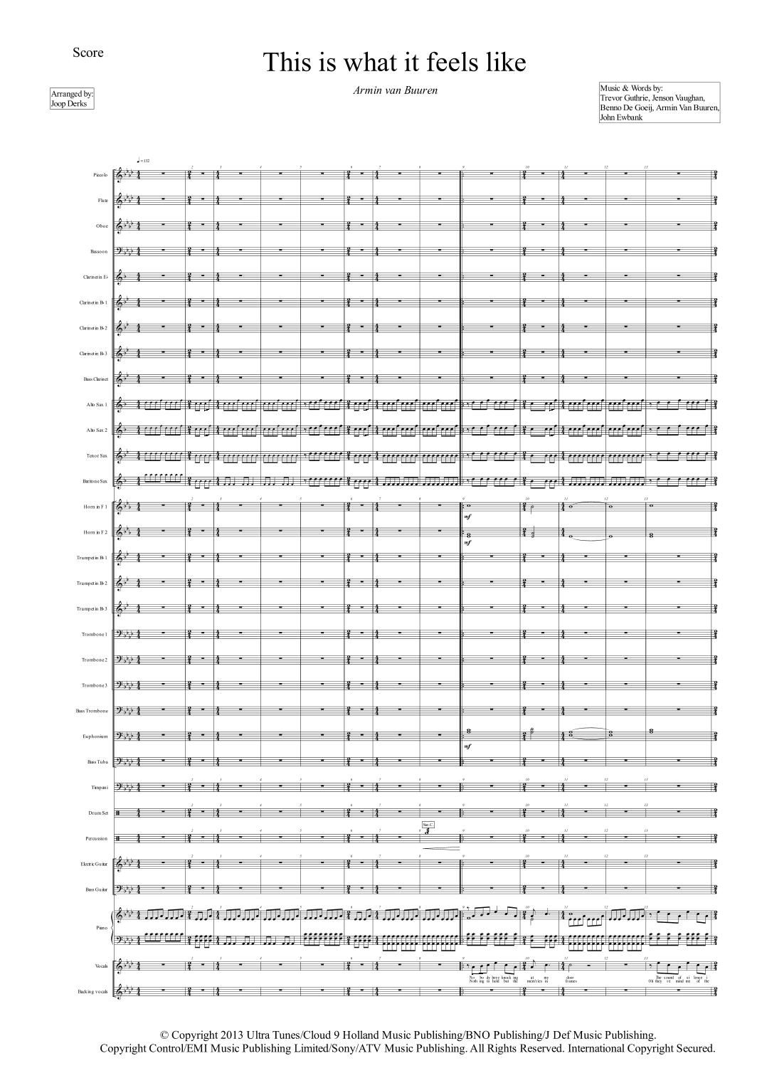 This Is What It Feels Like (arr. Joop Derks)