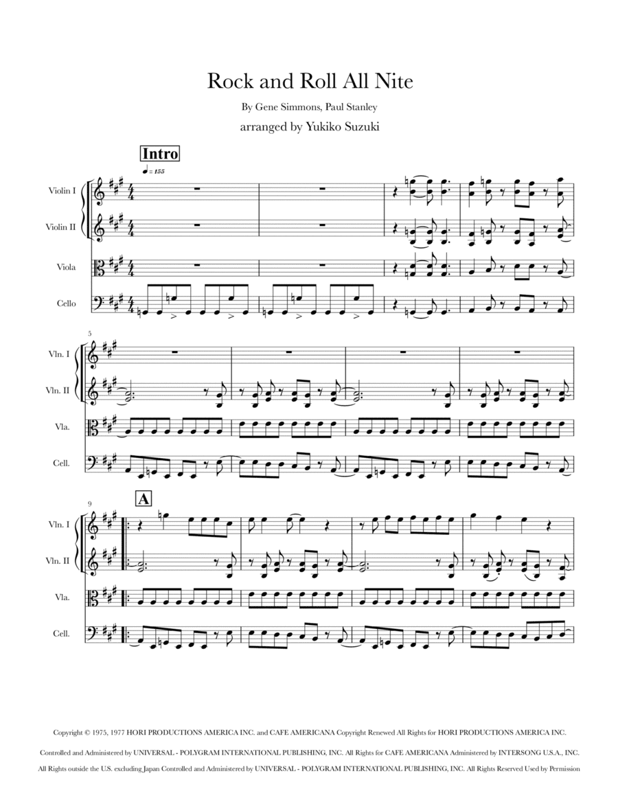 Rock And Roll All Nite (arr. Yukiko Suzuki)