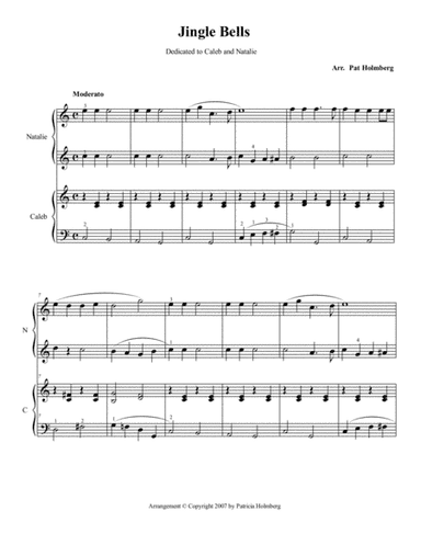 Jingle Bells - easy piano duet (arr. Pat Holmberg)