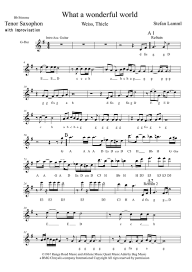 What A Wonderful World (arr. Stefan Lamml)
