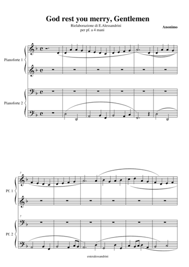God rest you merry, Gentleman. piano 4 hands (arr. Ester Alessandrini)