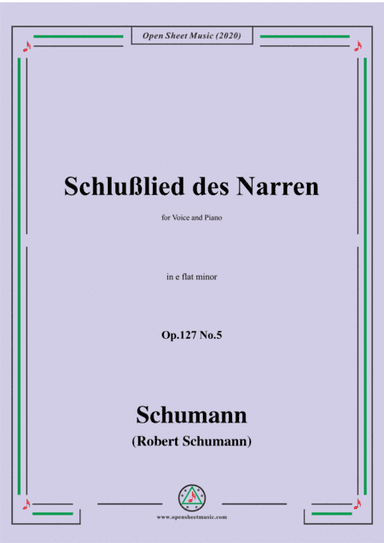 Schumann-Schlußlied des Narren Op.127 No.5,in e flat minor (arr. MSM)