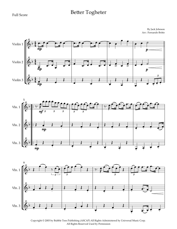 Better Together (arr. Fernando Britto)