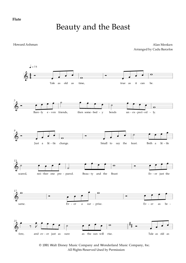Beauty And The Beast (arr. Cadu Barcelos)
