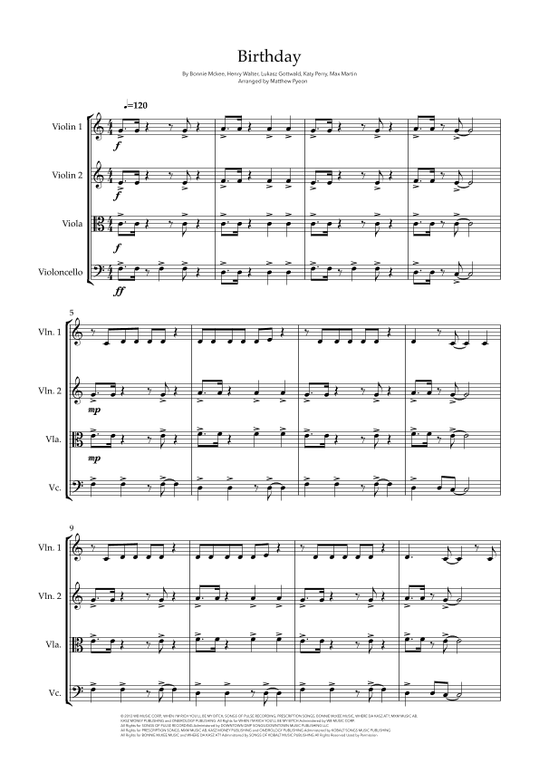 Birthday (arr. Matthew pyeon)