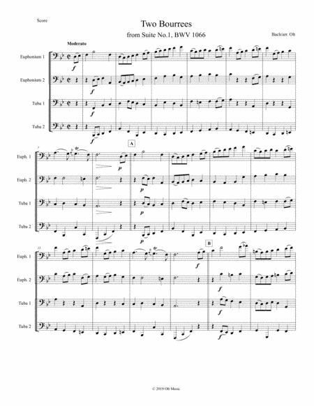 Two Bourrees from Suite No. 1 (arr. Tim Olt)