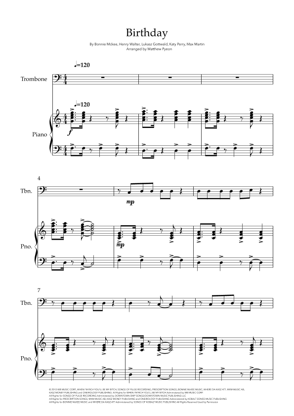 Birthday (arr. Matthew pyeon)