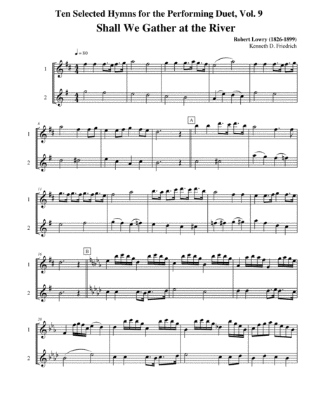 Ten Selected Hymns for the Performing Duet, Vol. 9 - flute and alto flute (arr. Kenneth D. Friedrich)