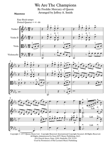 We Are The Champions (arr. Jeffrey A. Smith)