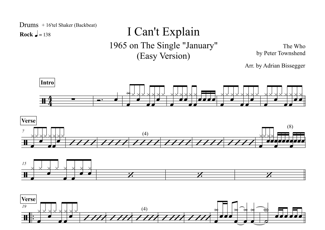 I Can't Explain (arr. Adrian Bissegger)