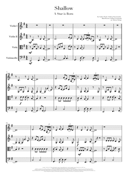 Shallow (arr. Athena Strings)