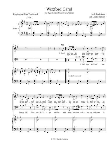 Wexford Carol (SB) (arr. Curtis Hanson)