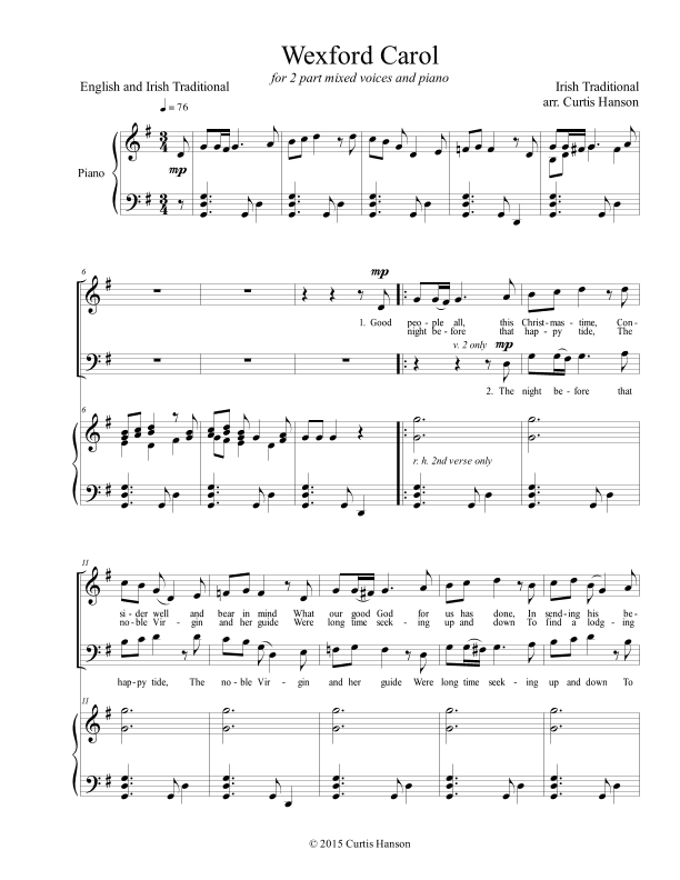 Wexford Carol (SB) (arr. Curtis Hanson)
