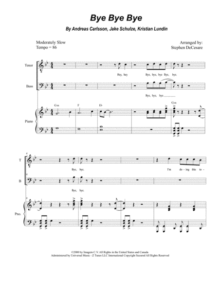 Bye Bye Bye (arr. Stephen DeCesare)