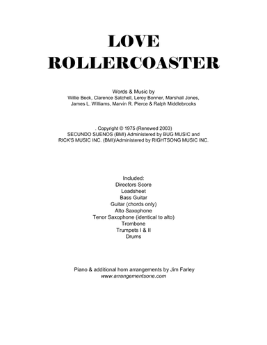 Love Rollercoaster (arr. Jim Farley www.arrangementsone.com)