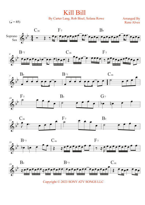 Kill Bill (arr. Rene Alves)