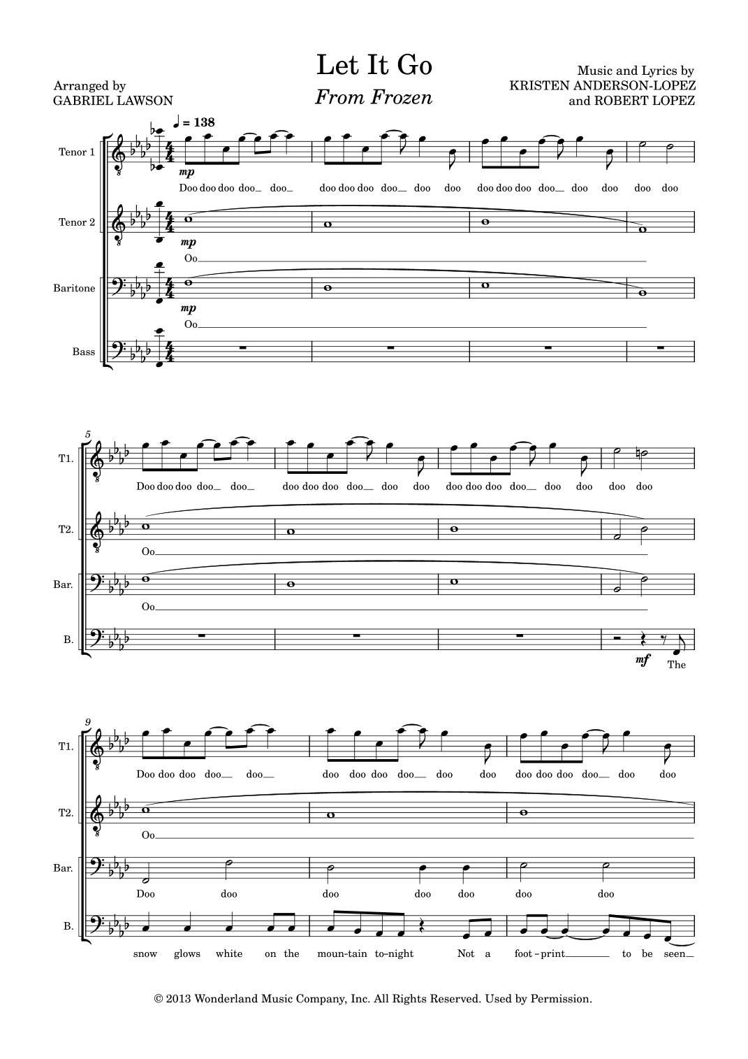 Let It Go (arr. Gabriel Lawson)