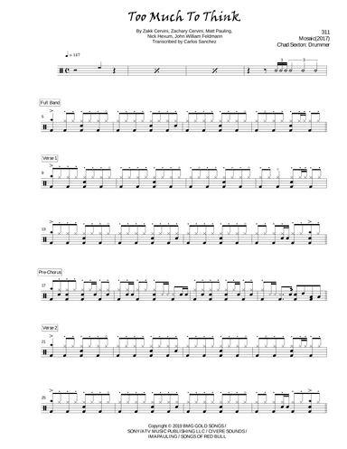 Too Much To Think (arr. Carlos Sanchez)