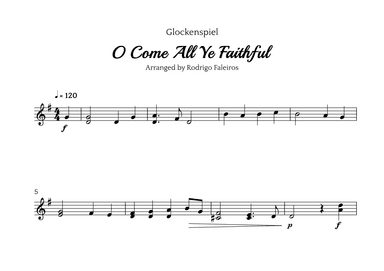 O Come All Ye Faithful (for glockenspiel solo) (arr. Rodrigo Faleiros)