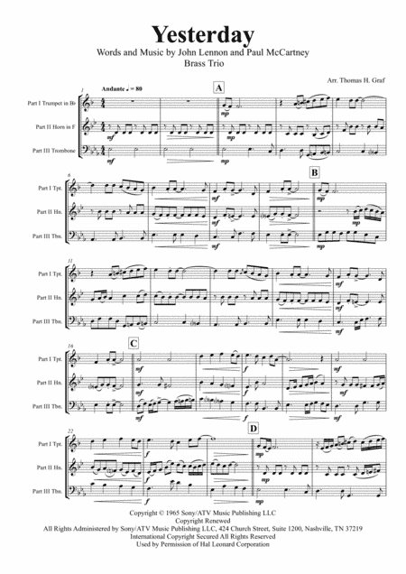 Yesterday (arr. Thomas H. Graf)