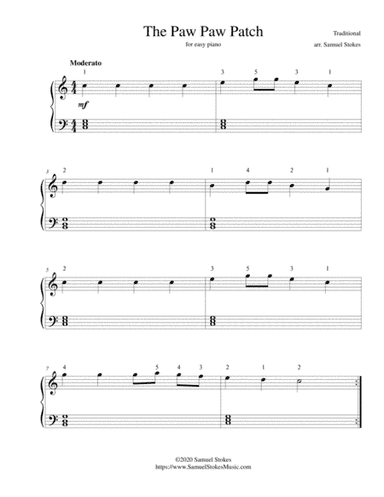 The Paw Paw Patch - for easy piano (arr. Samuel Stokes)