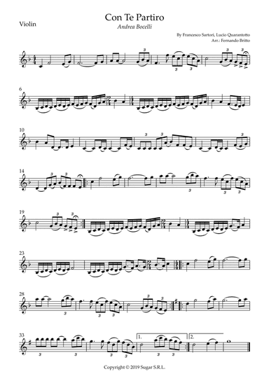 Con Te Partiro (time To Say Goodbye) (arr. Fernando Britto)