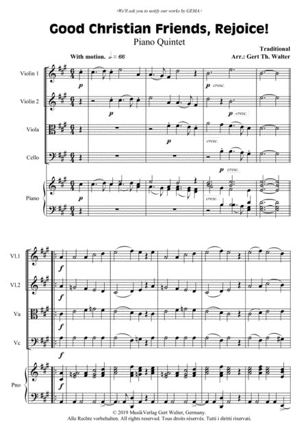 Good Christian Friends, Rejoice! (arr. Gert Th. Walter)