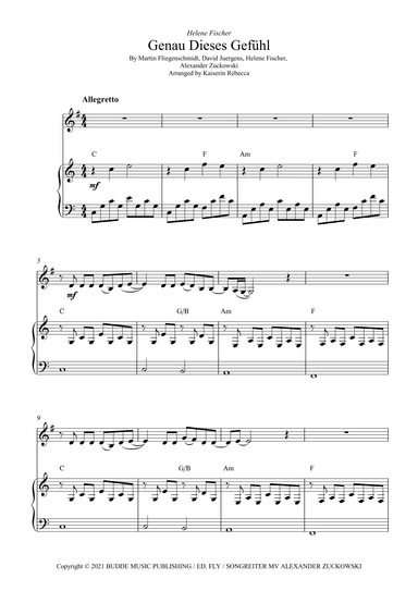 Genau Dieses Gefuehl (arr. Kaiserin Rebecca)