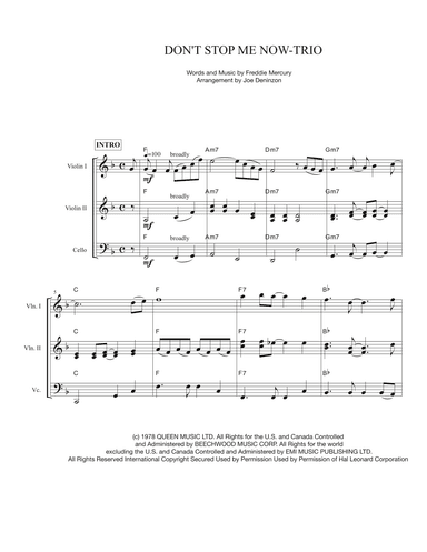 Don't Stop Me Now (arr. Joe Deninzon)