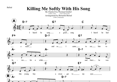 Killing Me Softly With His Song (arr. Bernardo Bernal Hidalgo)
